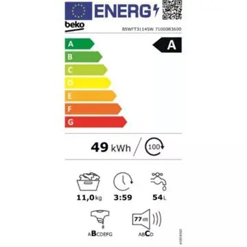 Lave linge hublot BEKO B5WFT31145W