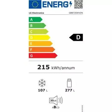 Réfrigérateur combiné LG GBB72SWVDN