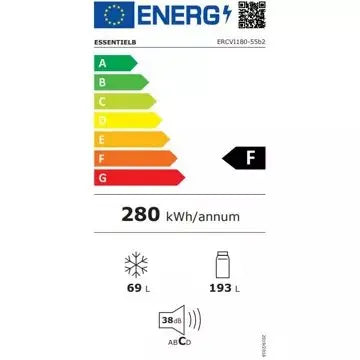 Réfrigérateur combiné encastrable ESSENTIELB ERCVI180-55b2