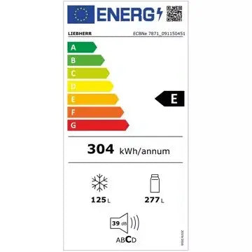 Réfrigérateur combiné encastrable LIEBHERR ECBNe7871 BioFresh