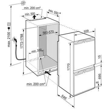 Réfrigérateur combiné encastrable LIEBHERR ICBND5163-20 BioFresh