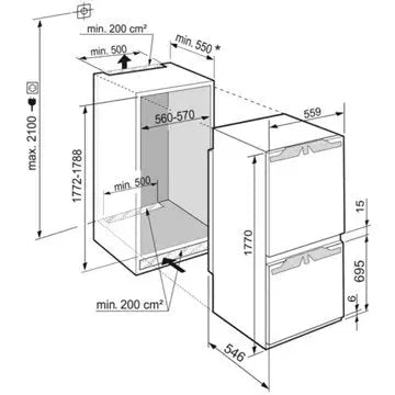 Réfrigérateur combiné encastrable LIEBHERR ICD5123-20 PowerCooling