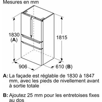 Réfrigérateur multi portes SIEMENS KF96RSBEA IQ700 cave à vin
