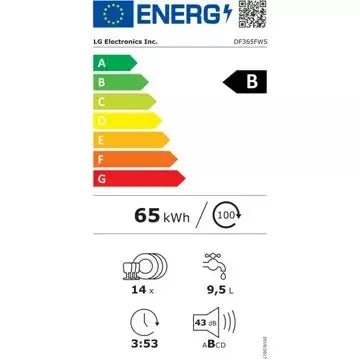 Lave vaisselle 60 cm LG	DF365FWS TrueSteam