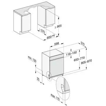 Lave vaisselle encastrable  MIELE	G 7130 SCi Blanc AutoDos