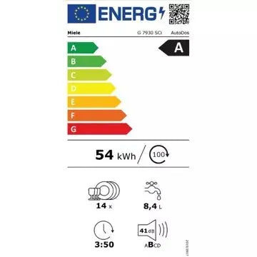 Lave vaisselle encastrable MIELE	G7930 SCi Noir AutoDos MTouch