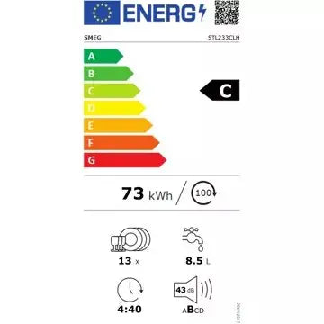 Lave vaisselle encastrable  SMEG	STL233CLH Hauteur 86cm