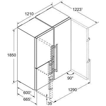 Réfrigérateur Américain	 LIEBHERR	SBSes8496-21 BioFresh