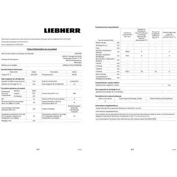 Réfrigérateur combiné	LIEBHERR	CBNBDA5723-20 BioFresh