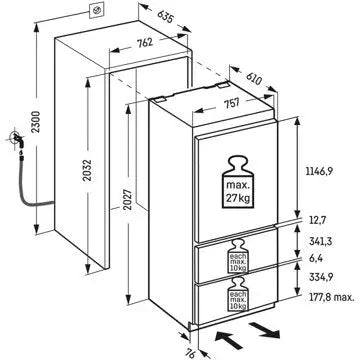 Réfrigérateur combiné encastrable 							LIEBHERR				ECBNe7871 BioFresh