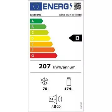 Réfrigérateur combiné encastrable 							LIEBHERR				ICBNdi5123-22 Biofresh