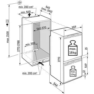 Réfrigérateur combiné encastrable 							LIEBHERR				ICBbi5152-22 Prime BioFresh