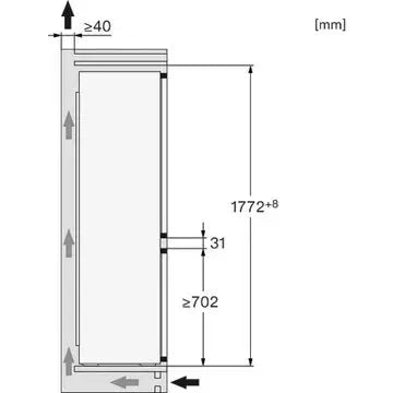 Réfrigérateur combiné encastrable MIELE	KDN 7724 E Pantographe