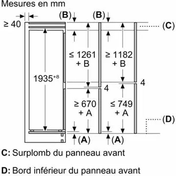 Réfrigérateur combiné encastrable SIEMENS	KB96NNSE0, iQ100