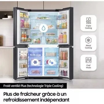 Réfrigérateur multi portes SAMSUNG 	RF65DG9H0ESR family hub